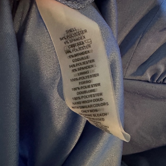 NWOT Vince Camuto Padded Shoulder Ruched Jersey Dress in Periwinkle - 8 - Picture 7 of 8